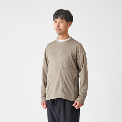 【AXESQUIN】Ventilation LS Tee - Octa / Light Brown