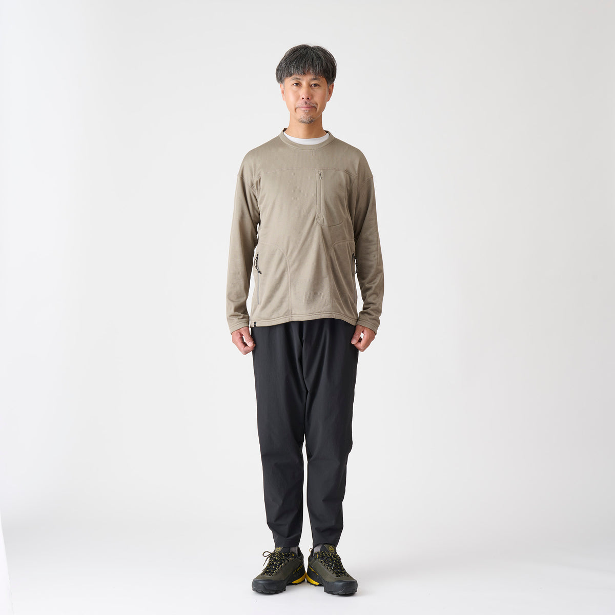 【AXESQUIN】Ventilation LS Tee - Octa / Light Brown