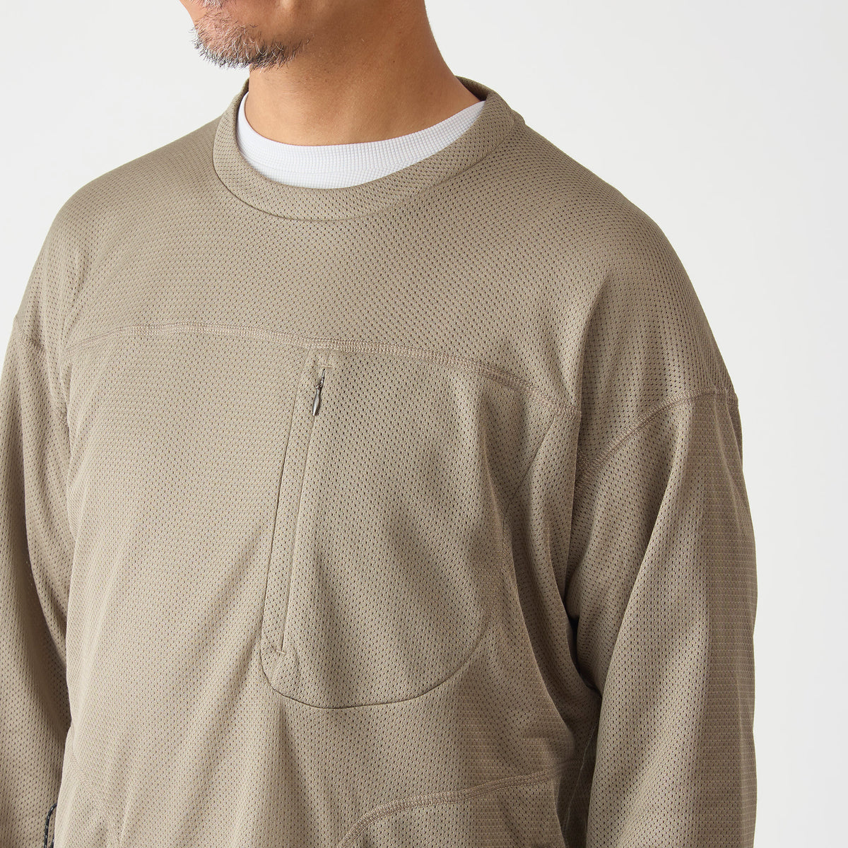 【AXESQUIN】Ventilation LS Tee - Octa / Light Brown