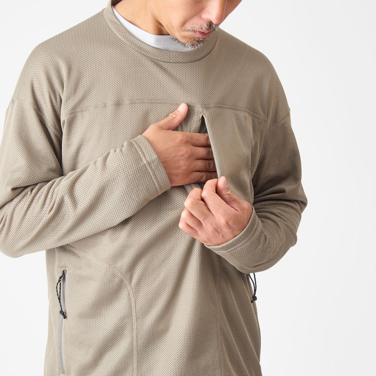 【AXESQUIN】Ventilation LS Tee - Octa / Light Brown