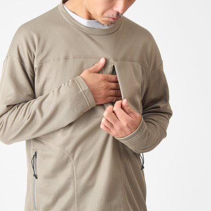 【AXESQUIN】Ventilation LS Tee - Octa / Light Brown