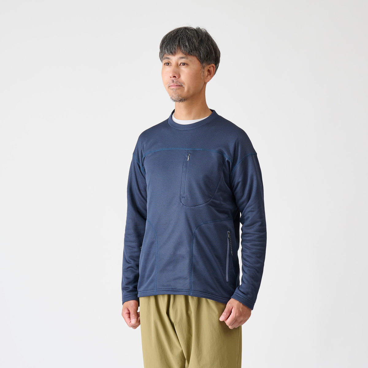 【AXESQUIN】Ventilation LS Tee - Octa / Navy