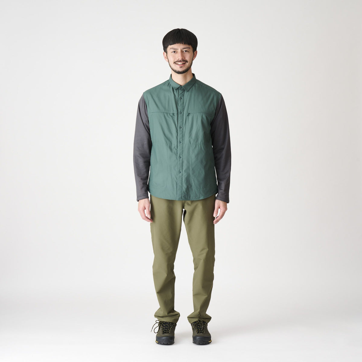 【AXESQUIN】Combination Shirt / BLACK