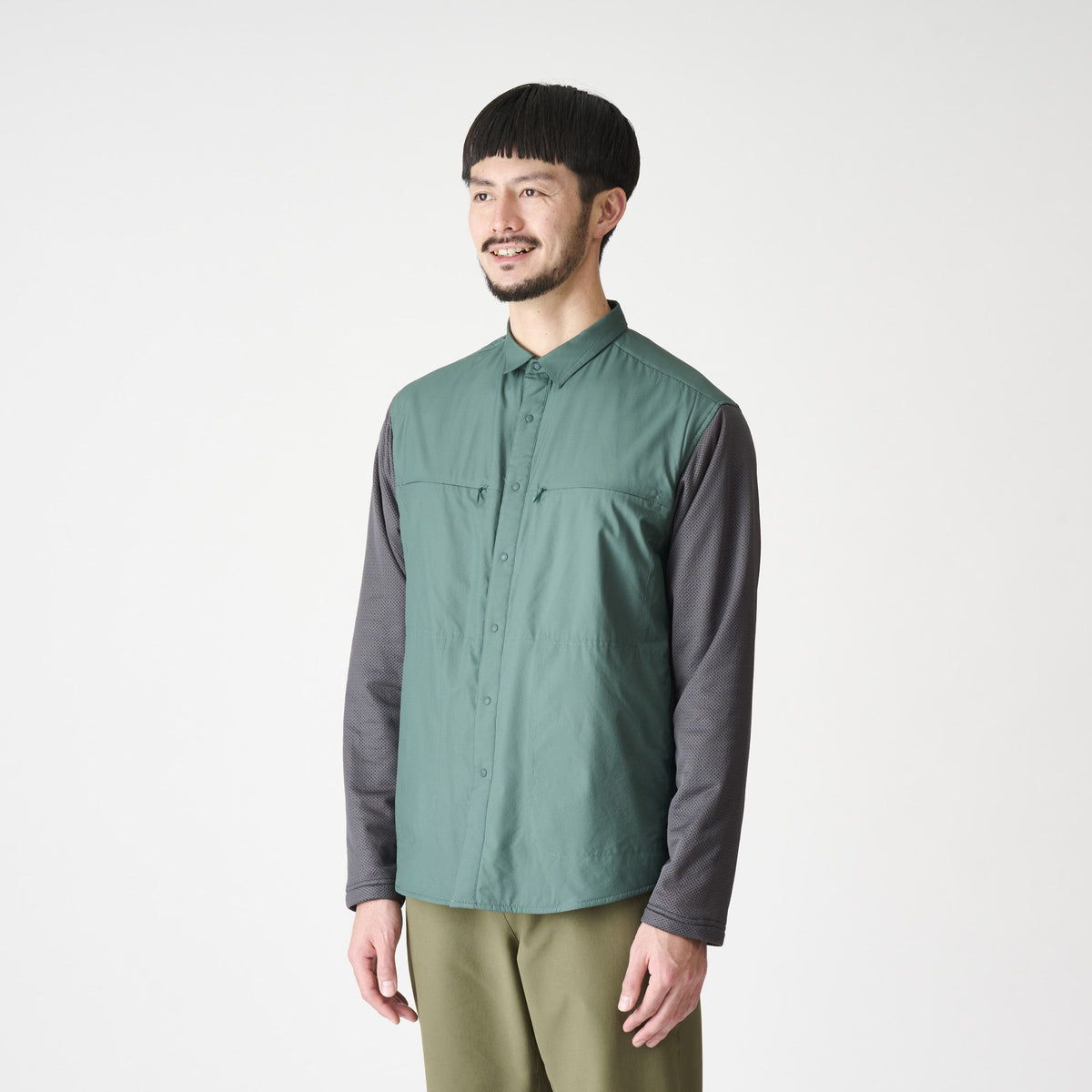 【AXESQUIN】Combination Shirt / BLACK