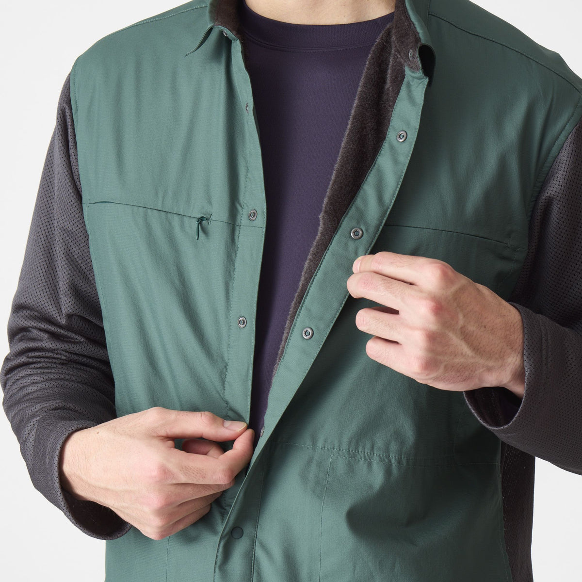 【AXESQUIN】Combination Shirt / BLACK