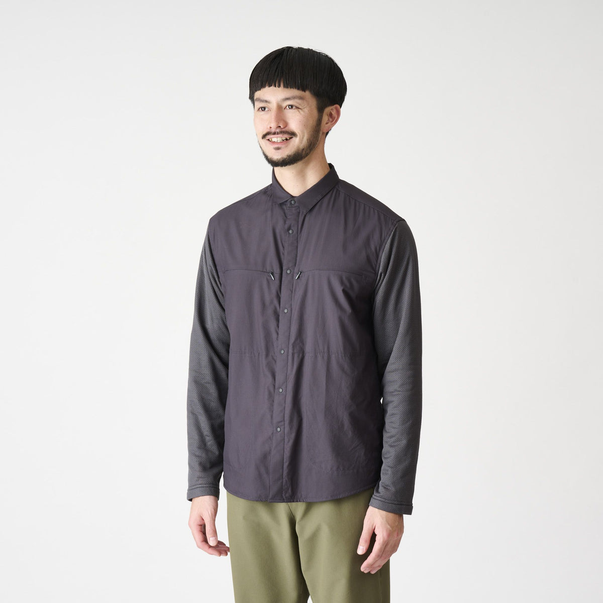 【AXESQUIN】Combination Shirt / BLACK