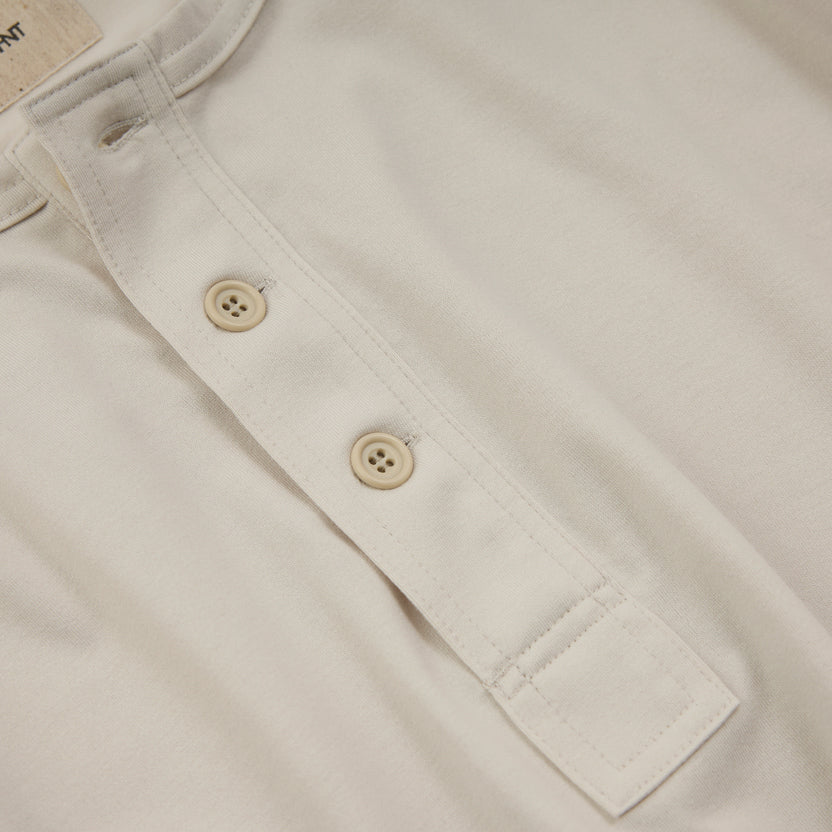 【HNT】Polyester Henley Neck L/S T-shirt