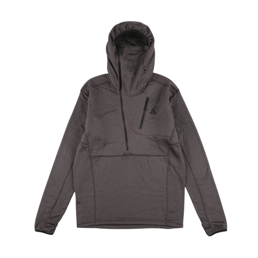 STATIC ADRIFT HALF ZIP HOODY 2.0、Off Blackのハーフジップフーディ