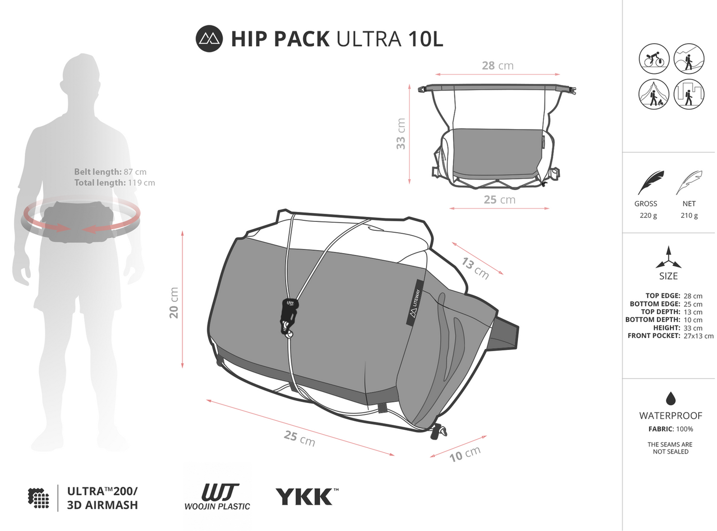 【LITEWAY】HIP PACK ULTRA / BLACK