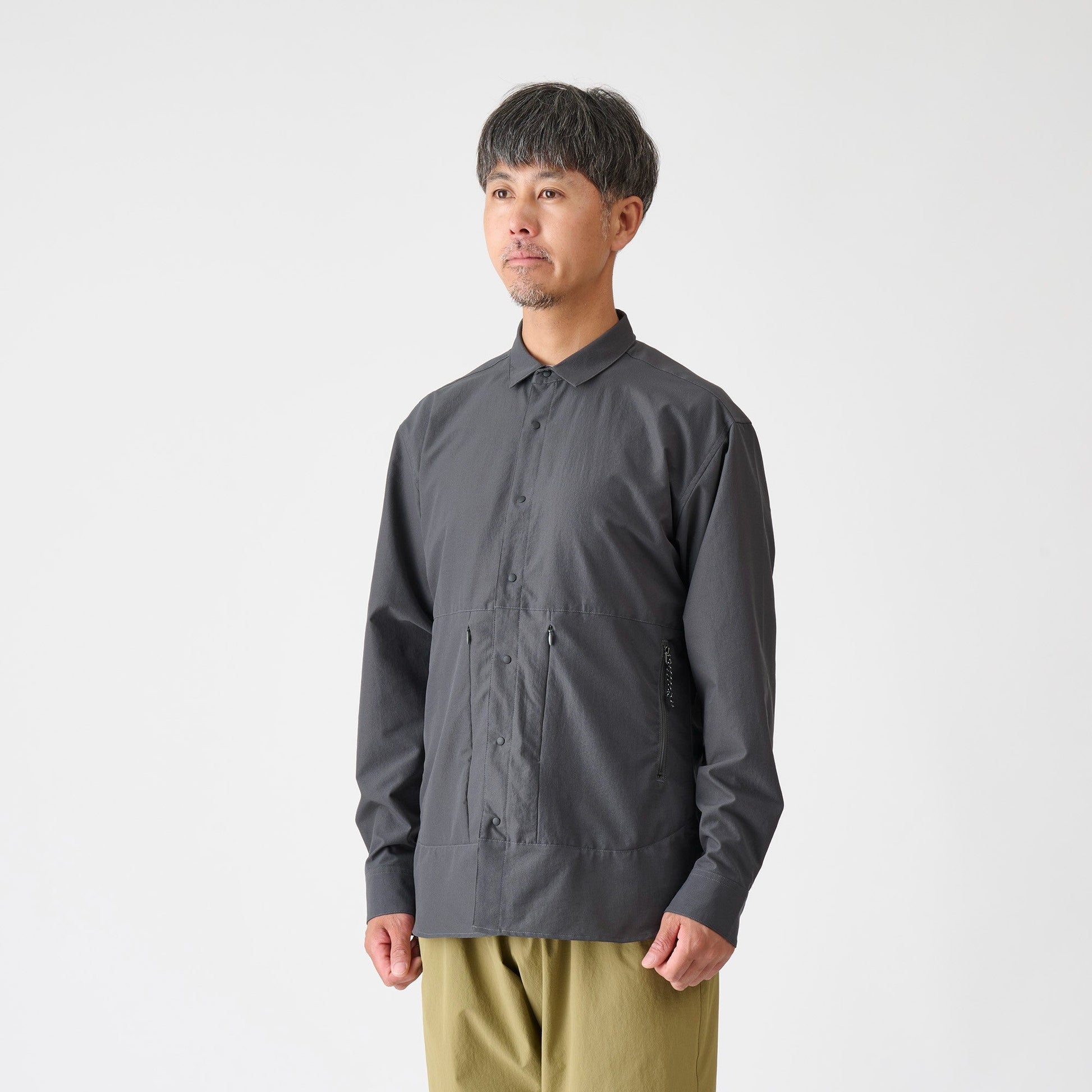 【AXESQUIN】LS Ventilation Shirt / charcoal - LEISURES 公式オンラインショップ