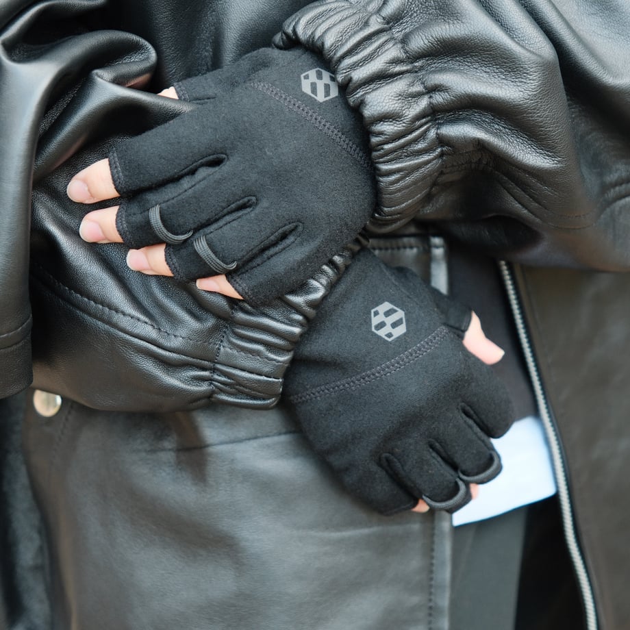 handson grip Hobo1J、茶色の指先出しグローブ