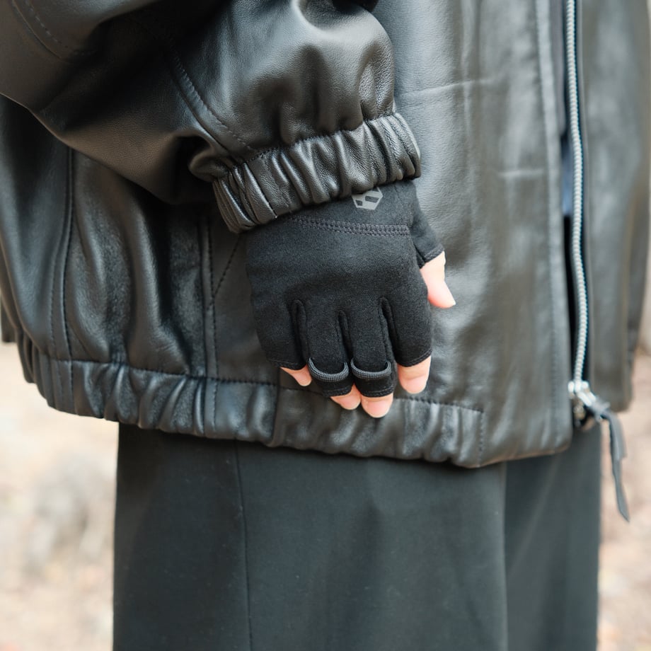 handson grip Hobo1J、茶色の指先出しグローブ