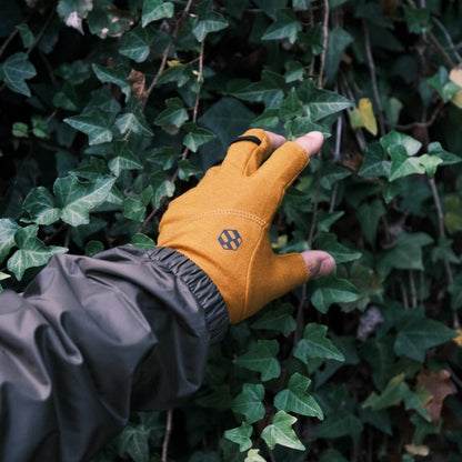handson grip Hobo1J、茶色の指先出しグローブ
