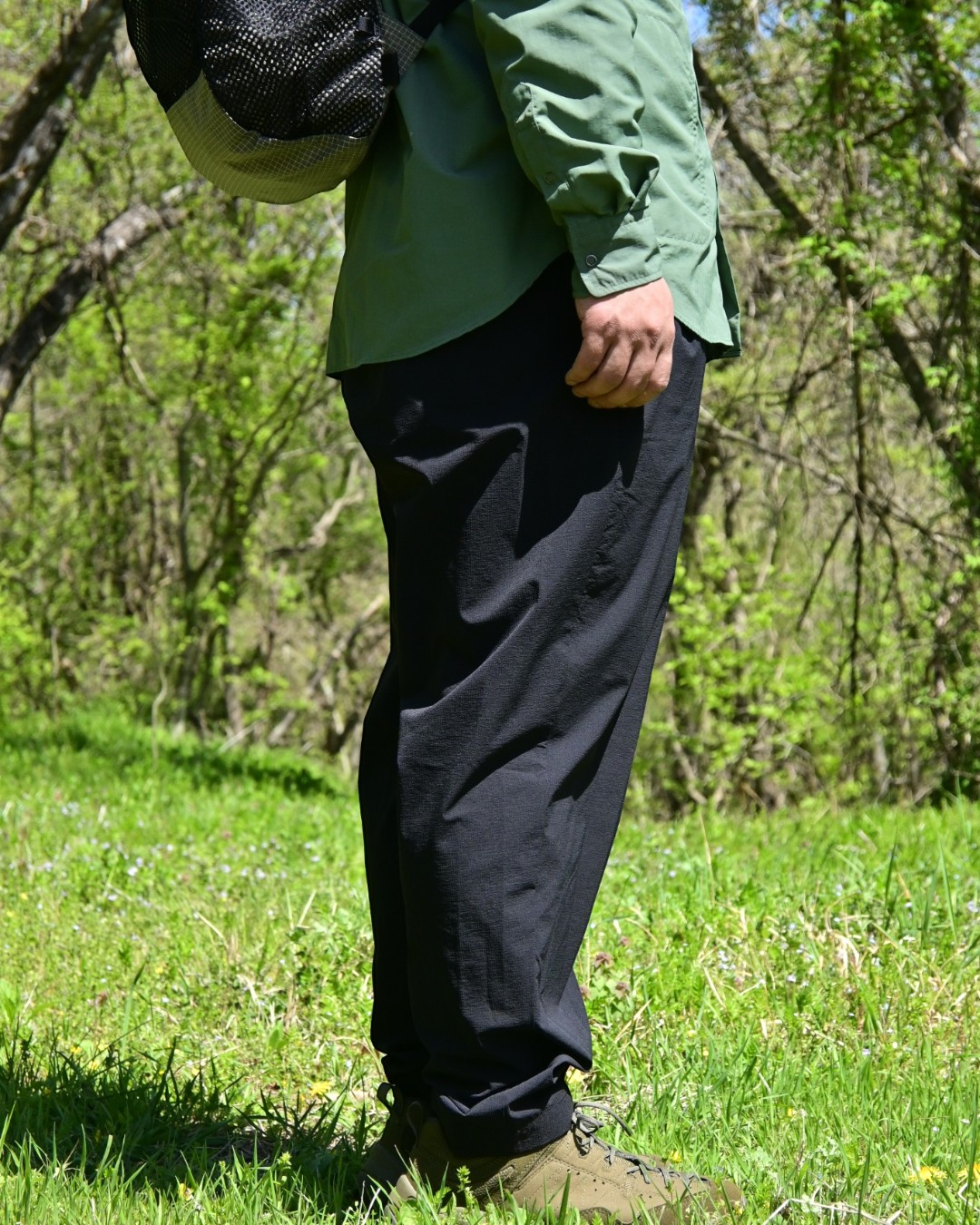 【LEISURES】 Cordura Stretch Pants LEISURES Big Logo / GRAY