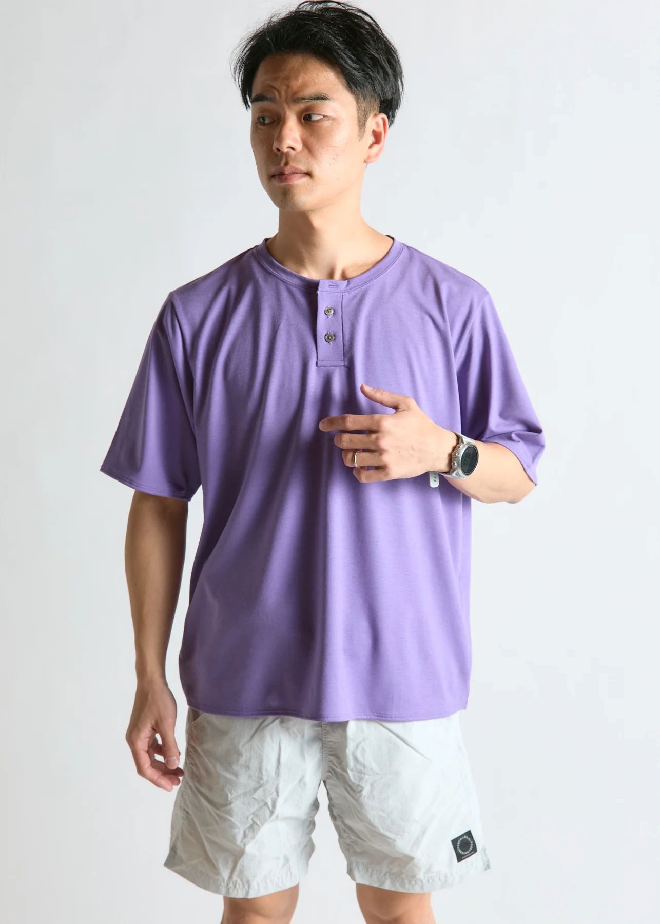 【BRING】WUNDERWEAR ヘンリーネックTシャツ Purple