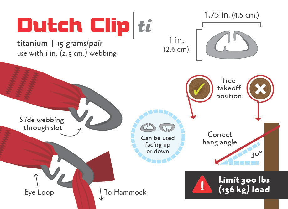 【DUTCHWARE】Titanium Dutch Clips (Pair)