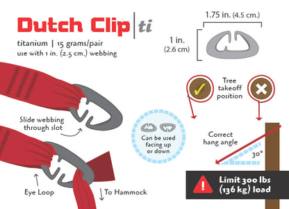 【DUTCHWARE】Titanium Dutch Clips (Pair)