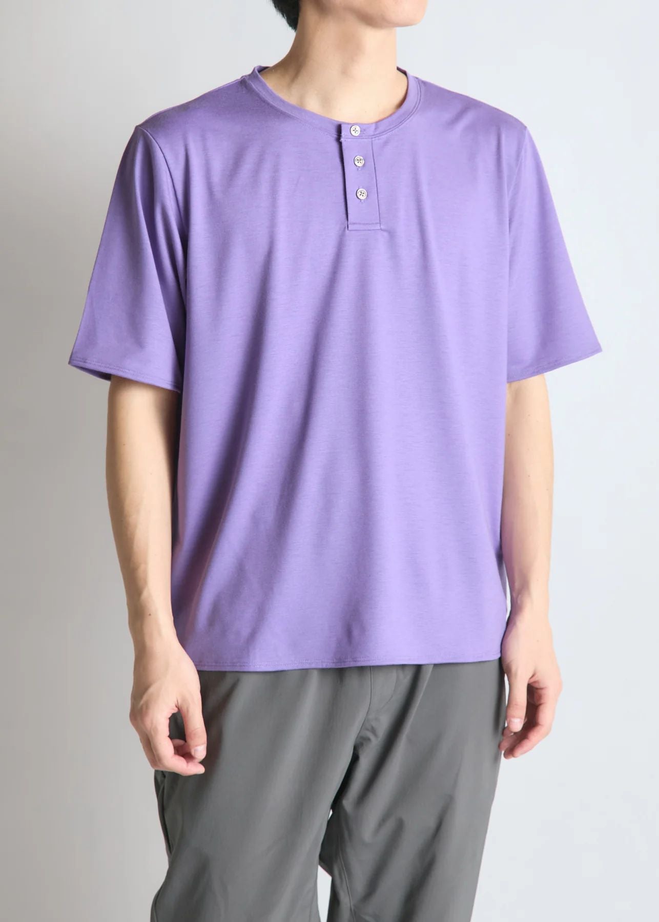 【BRING】WUNDERWEAR ヘンリーネックTシャツ Purple