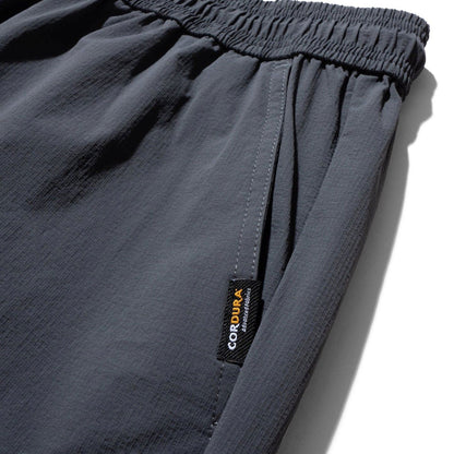 【LEISURES】 Cordura Stretch Pants LEISURES Big Logo / BLACK