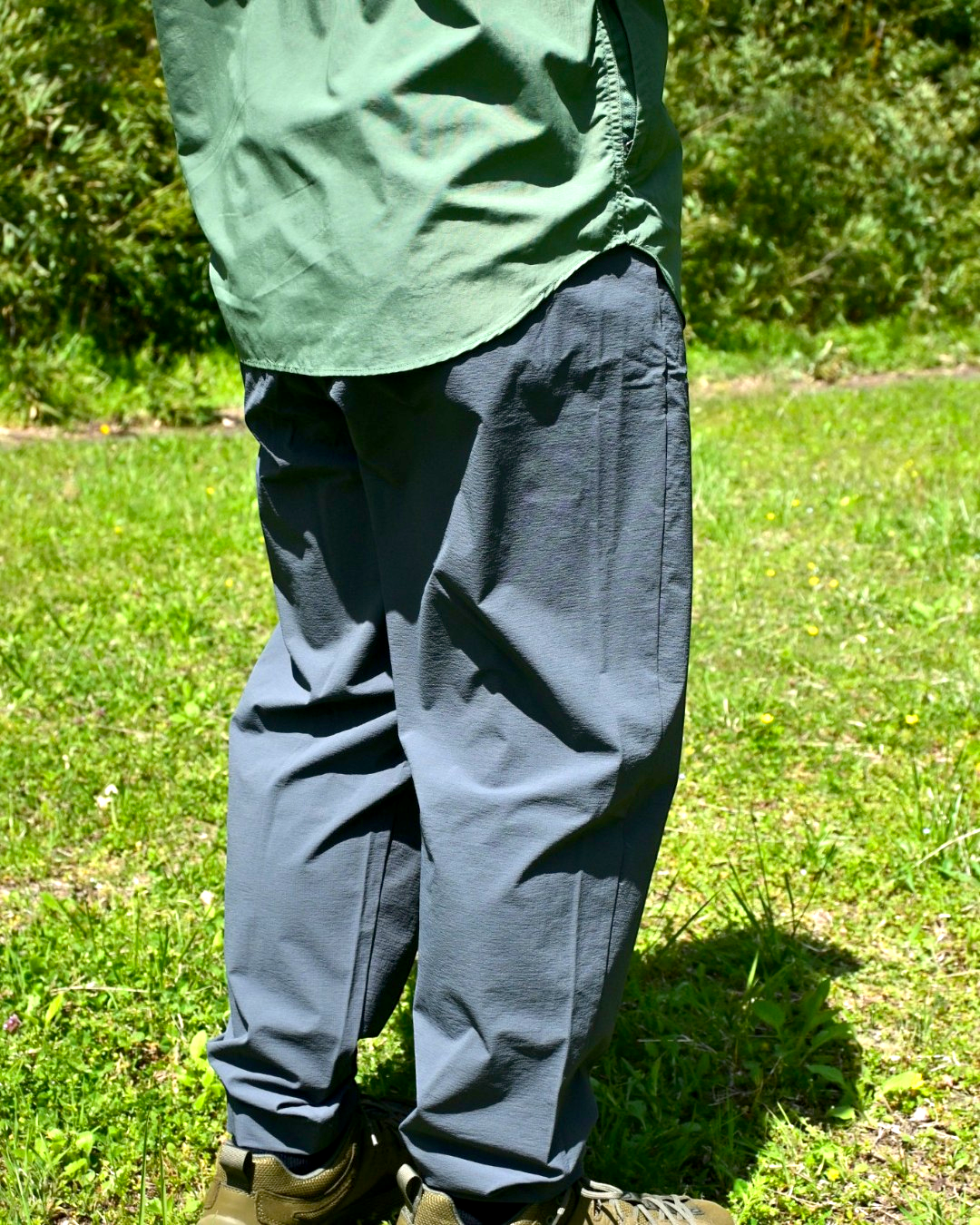 【LEISURES】 Cordura Stretch Pants LEISURES Big Logo / GRAY