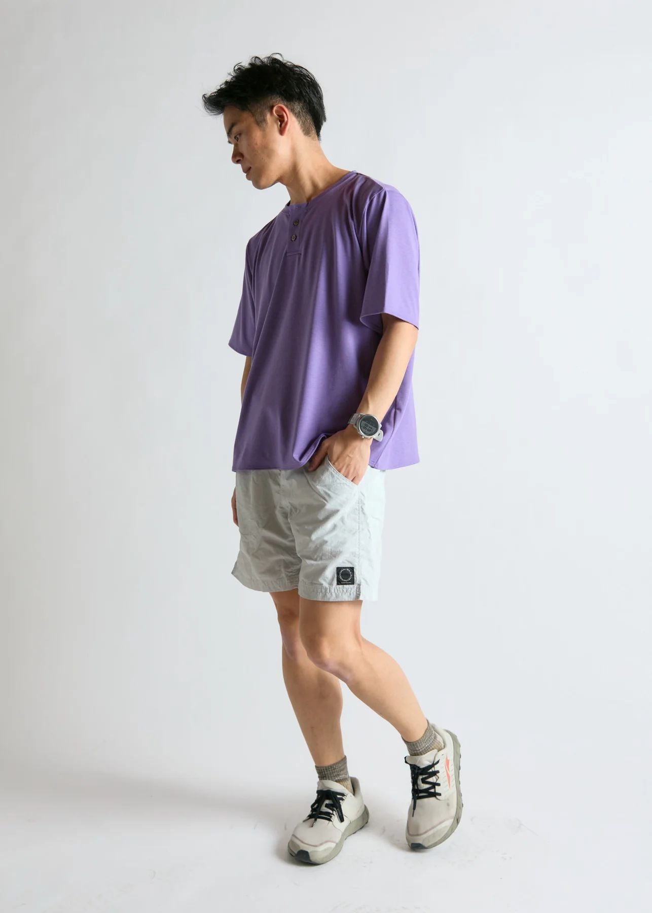 【BRING】WUNDERWEAR ヘンリーネックTシャツ Purple