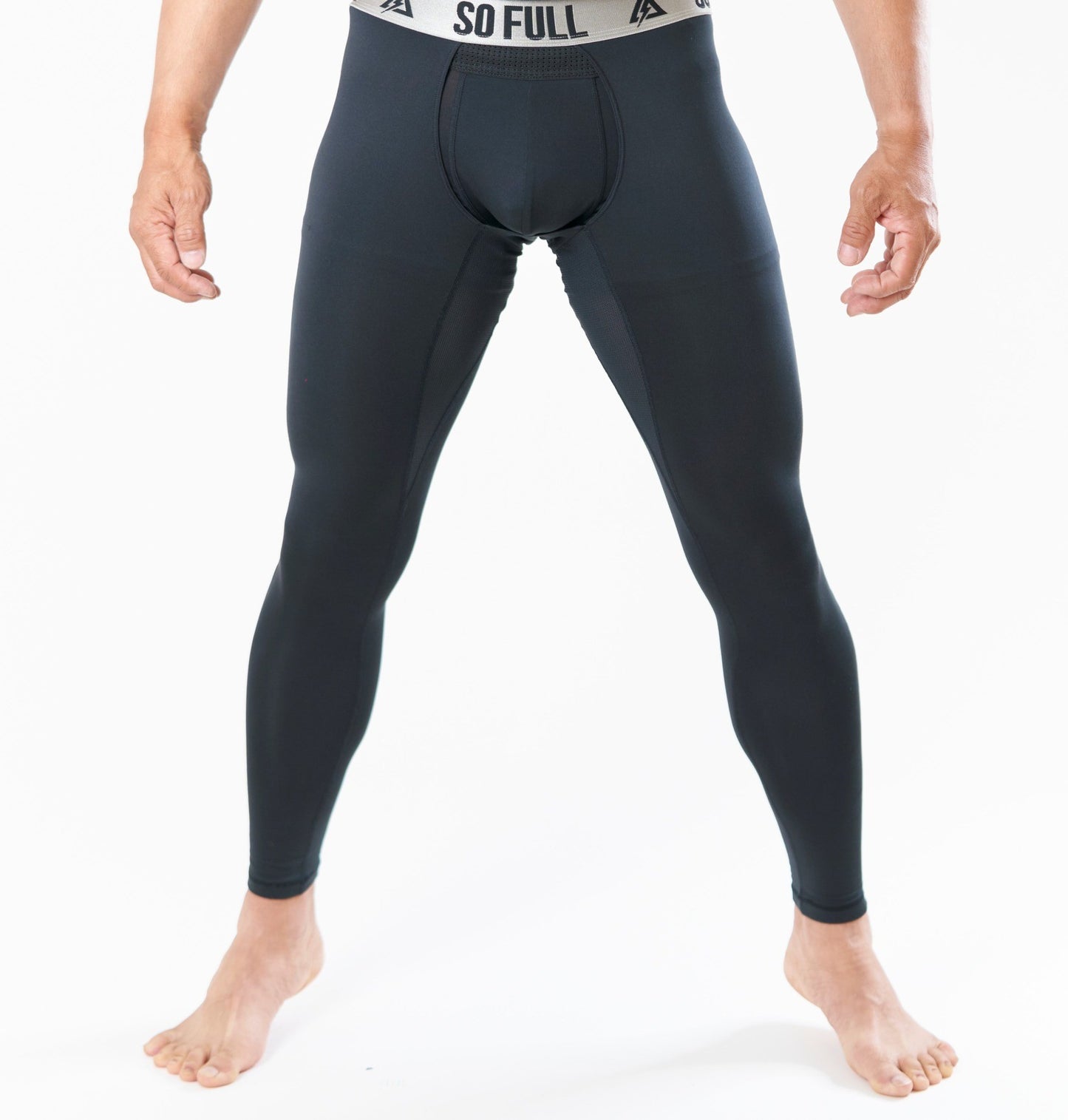 【SO FULL】FRONT 穴あきレギンス BLACK