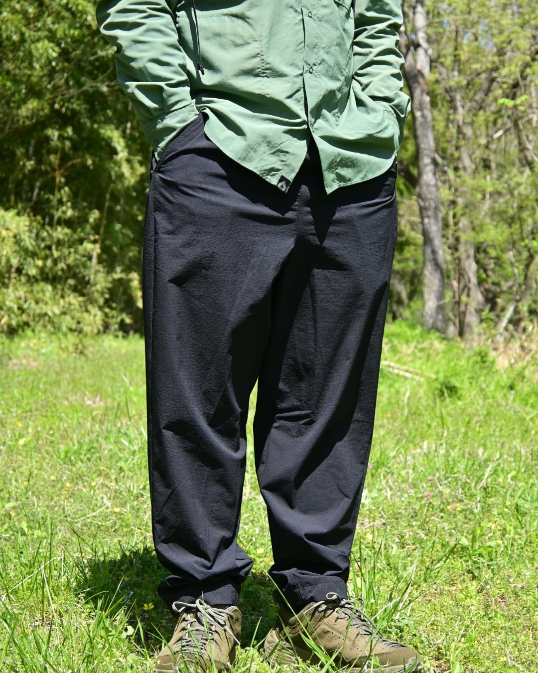 【LEISURES】 Cordura Stretch Pants LEISURES Big Logo / BLACK