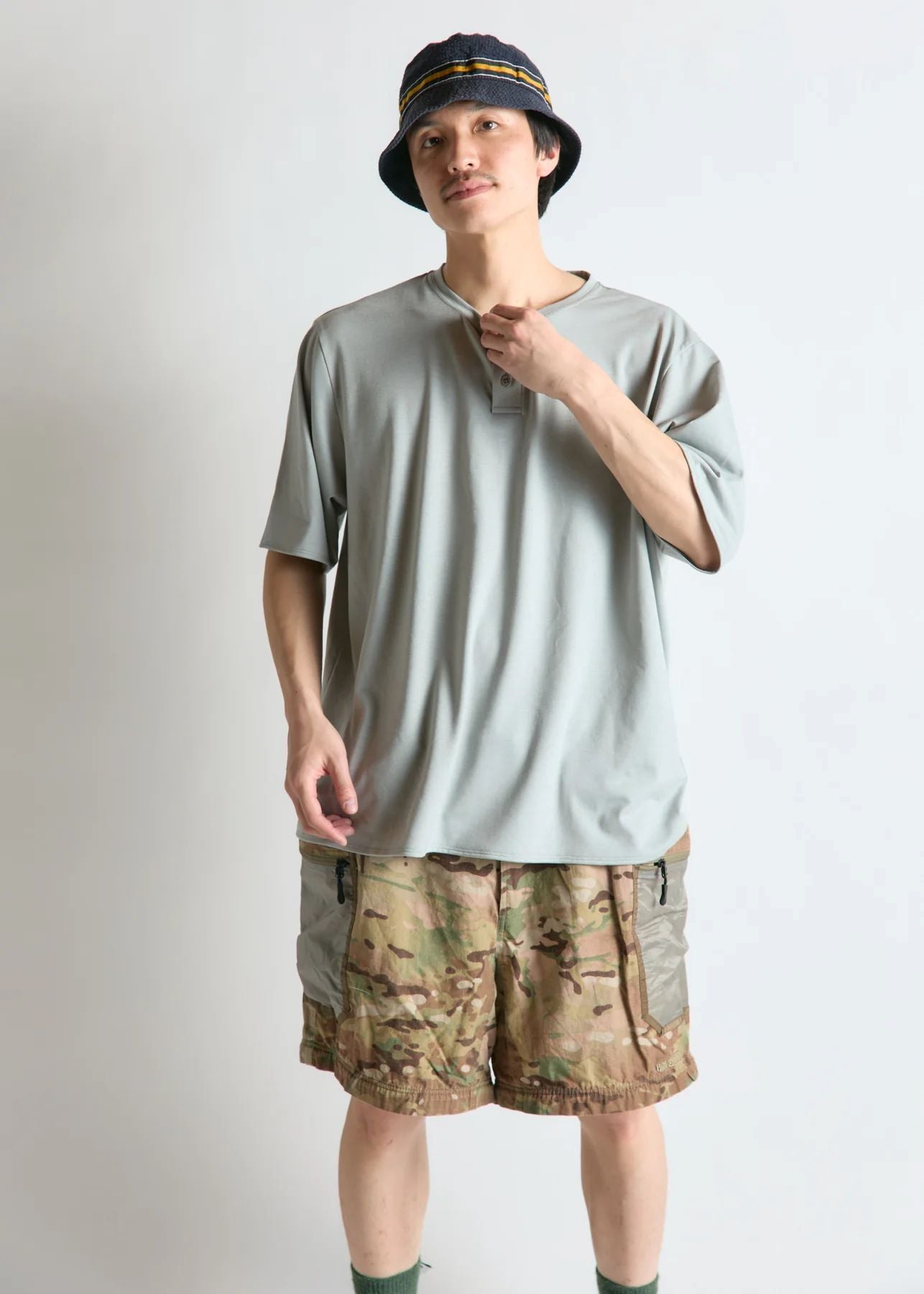【BRING】WUNDERWEAR ヘンリーネックTシャツ GRAY