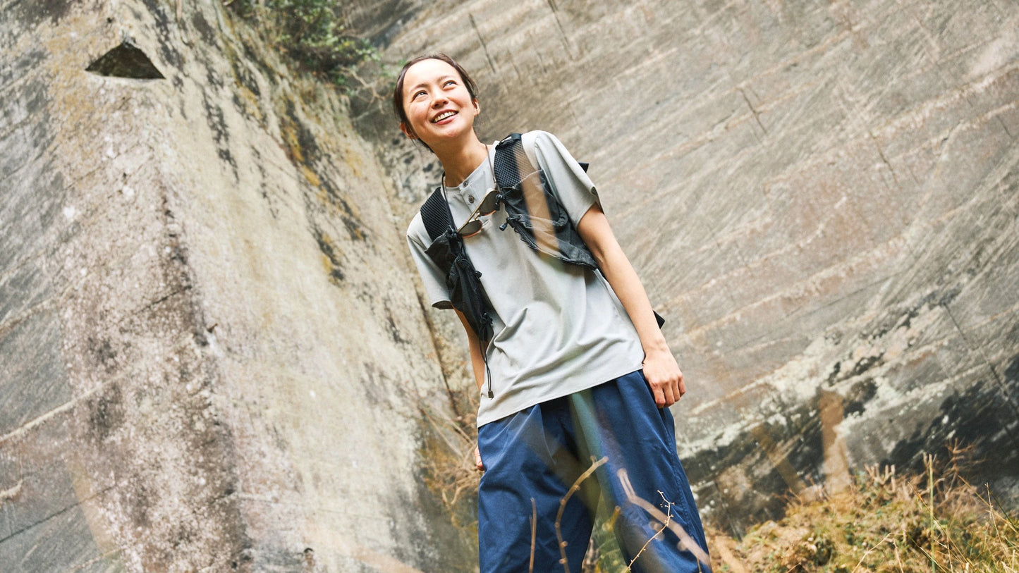 【BRING】WUNDERWEAR ヘンリーネックTシャツ / Melange Gray