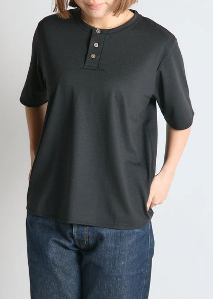 【BRING】WUNDERWEAR ヘンリーネックTシャツ BLACK