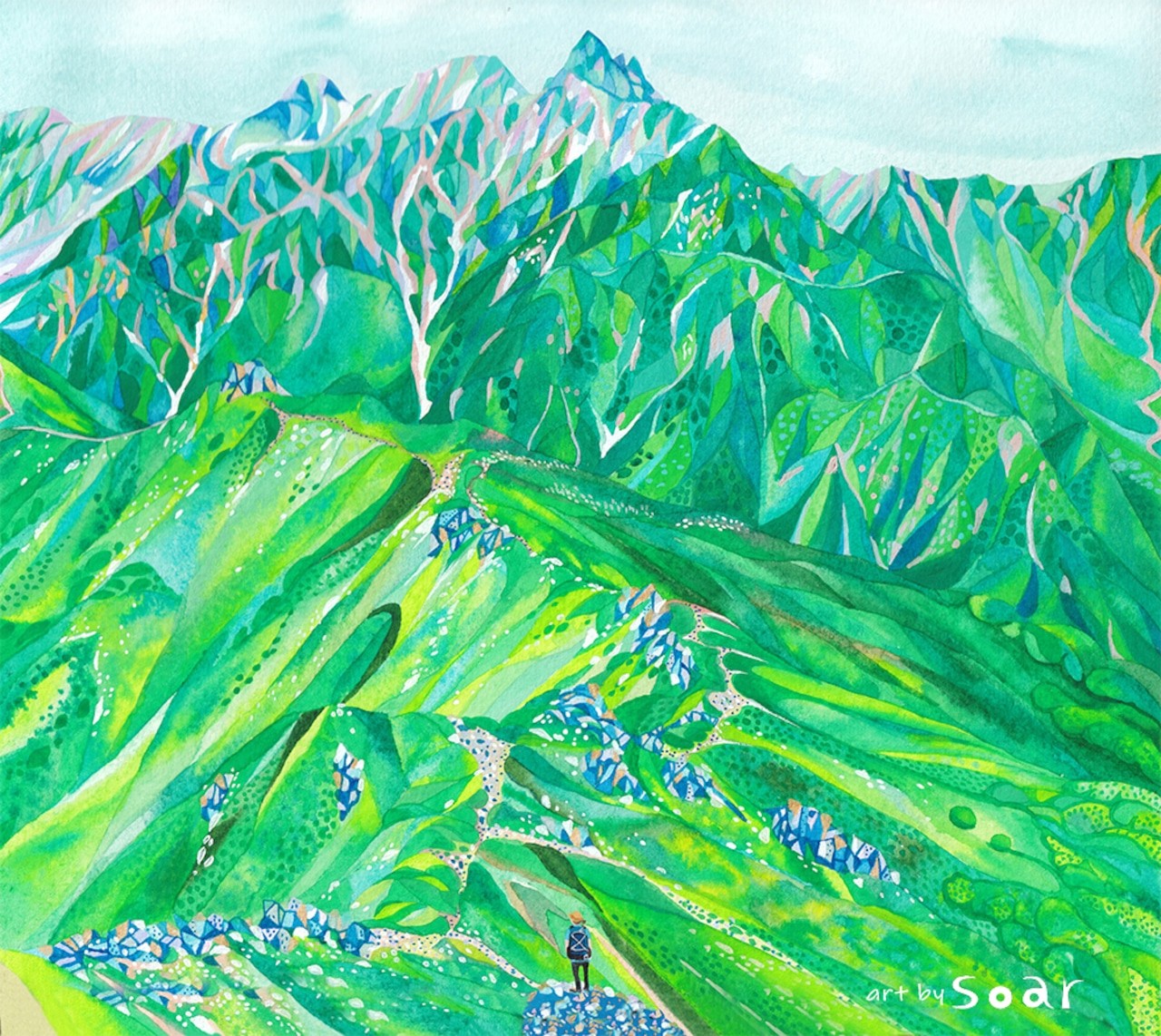 【soar art Works】バンダナ 槍ヶ岳