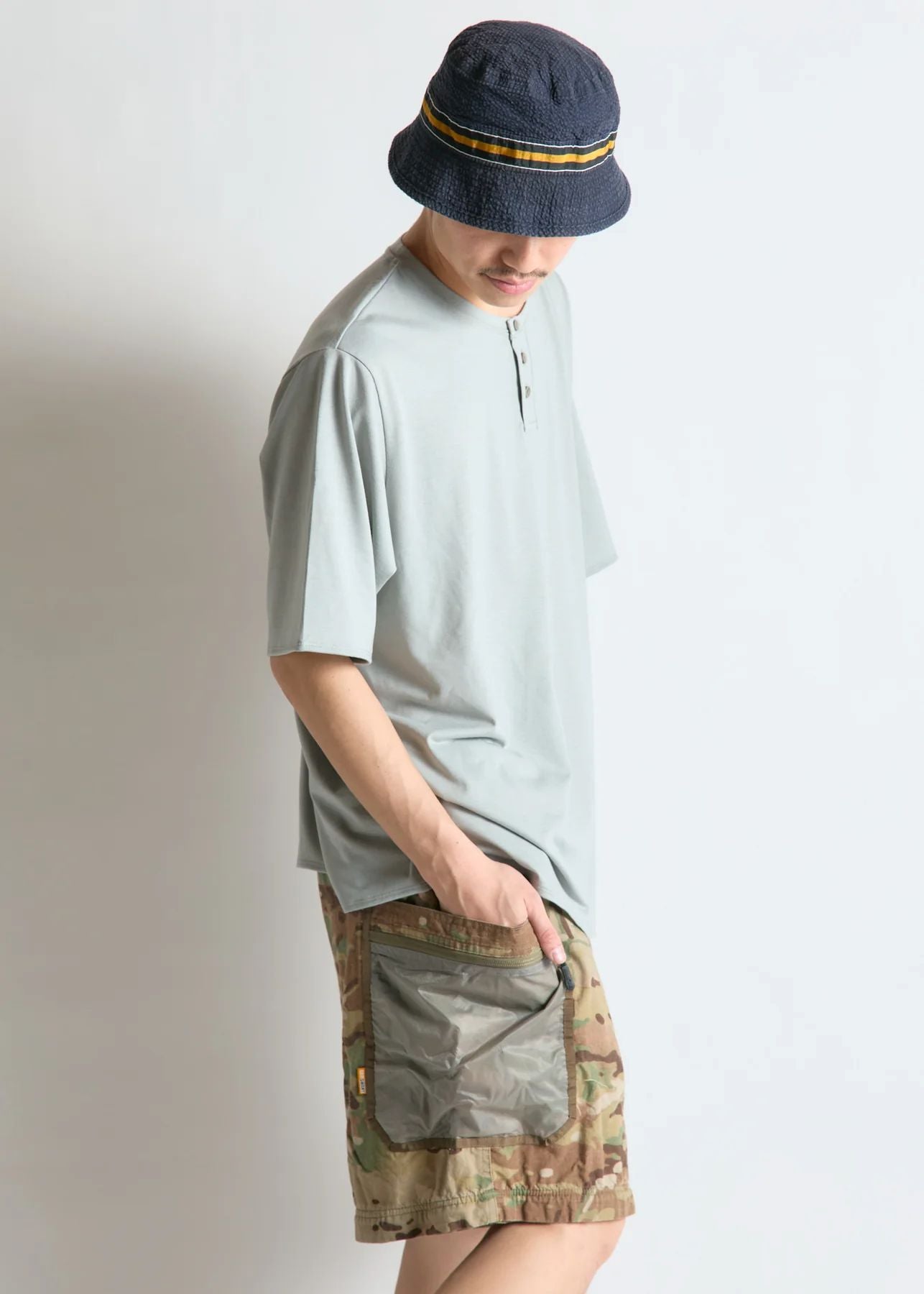 【BRING】WUNDERWEAR ヘンリーネックTシャツ GRAY