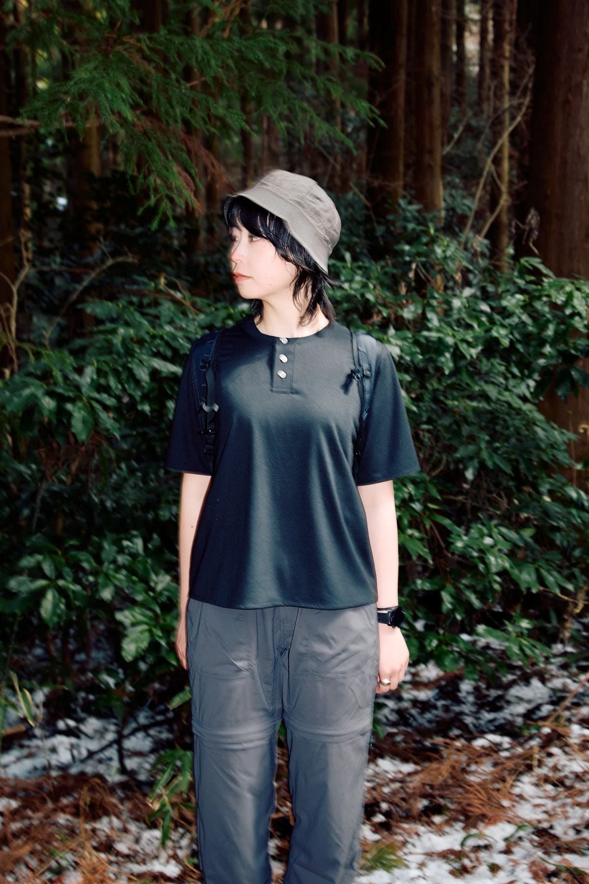 【BRING】WUNDERWEAR ヘンリーネックTシャツ BLACK