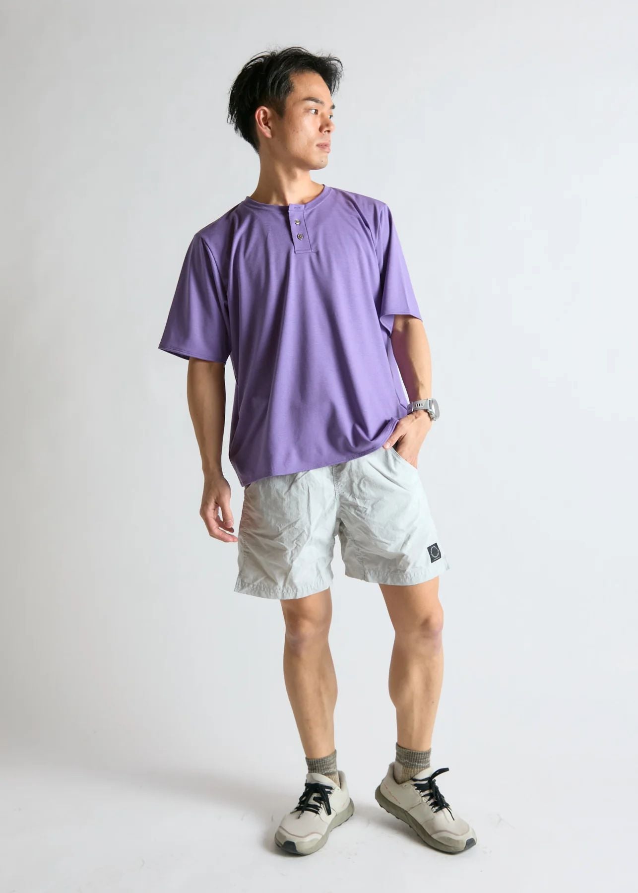 【BRING】WUNDERWEAR ヘンリーネックTシャツ Purple