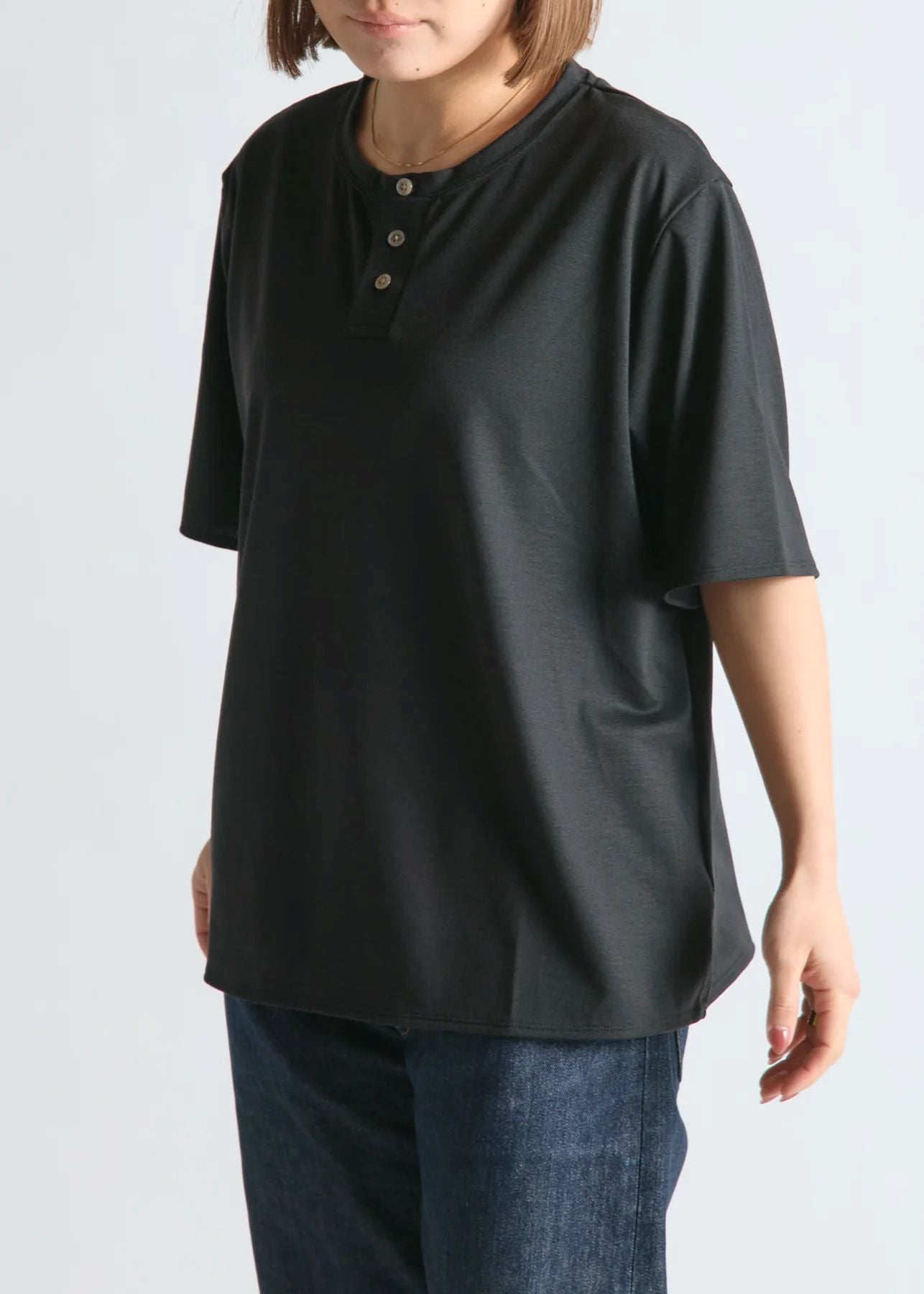 【BRING】WUNDERWEAR ヘンリーネックTシャツ BLACK