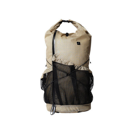 CAYL Mari Roll Top SM B-Grid、ベージュの小型ロールトップザック