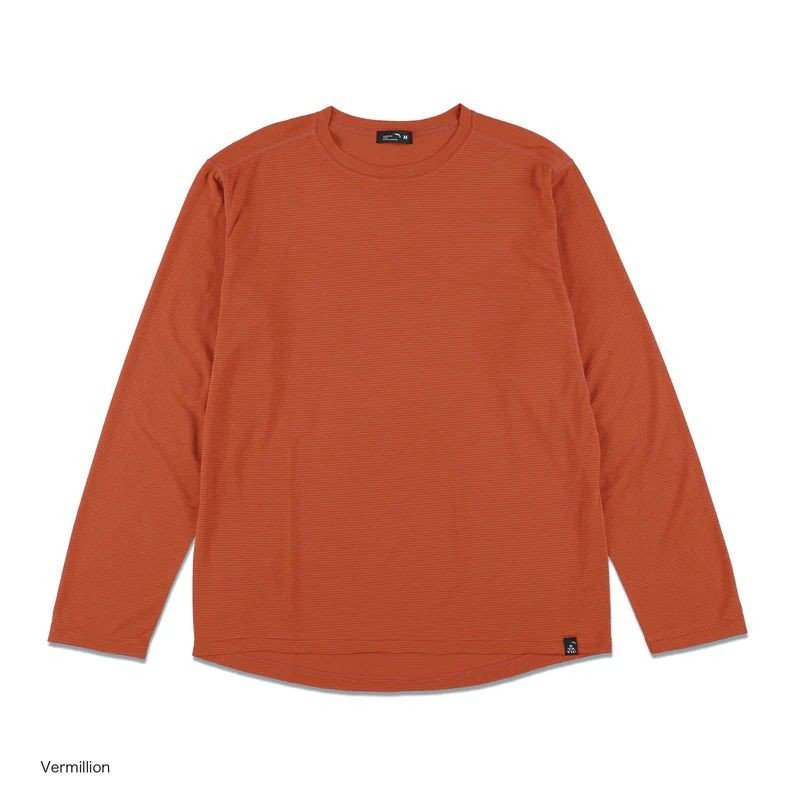 STATIC All Elevation L/S Shirts、朱色の長袖シャツ