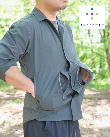 【AXESQUIN】LS Ventilation Shirt / charcoal